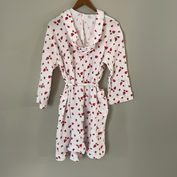 Strawberry Cotton Gauze Hooded Bathrobe - Picture 4 of 6